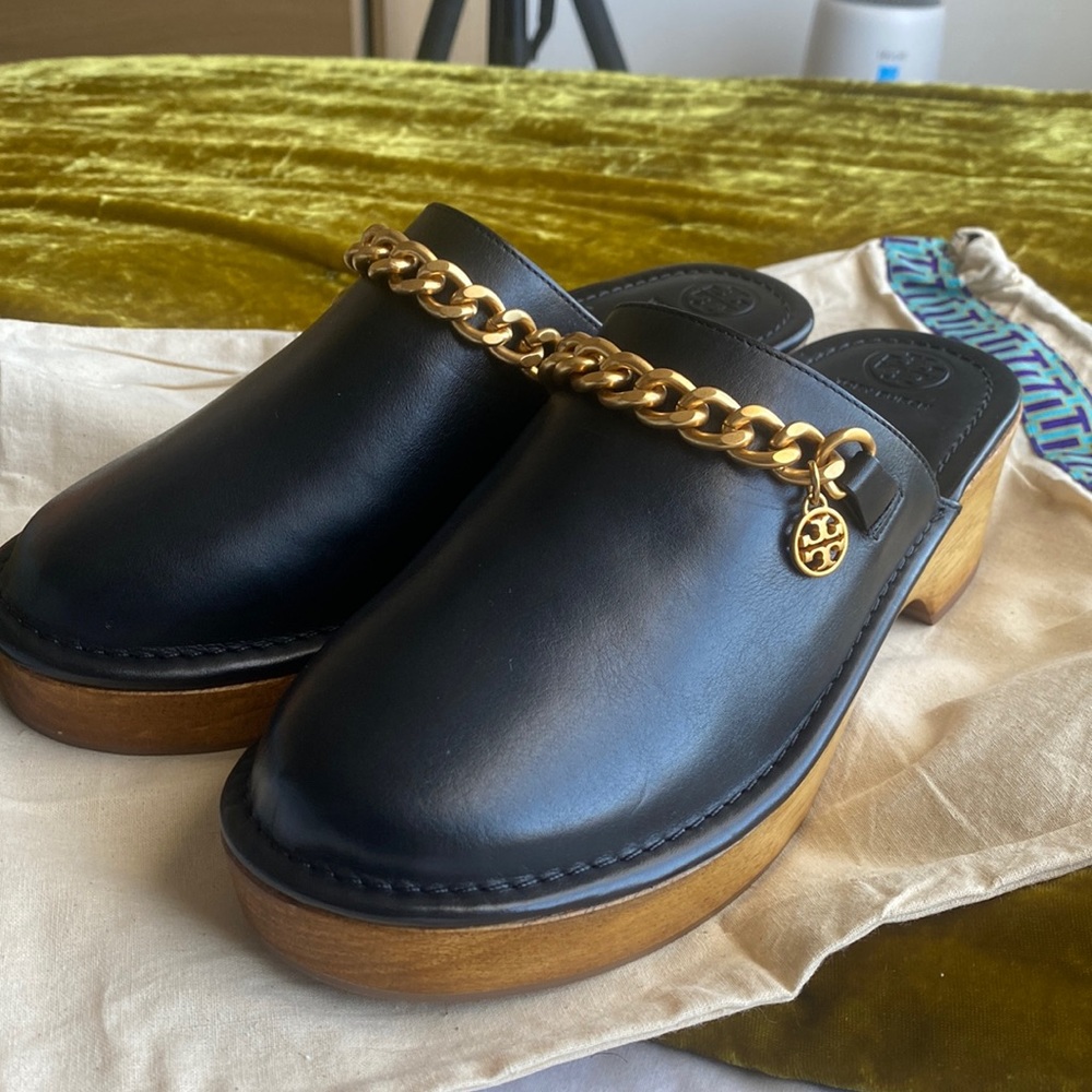 Tory Burch Black Mini Benton Clog With Charm